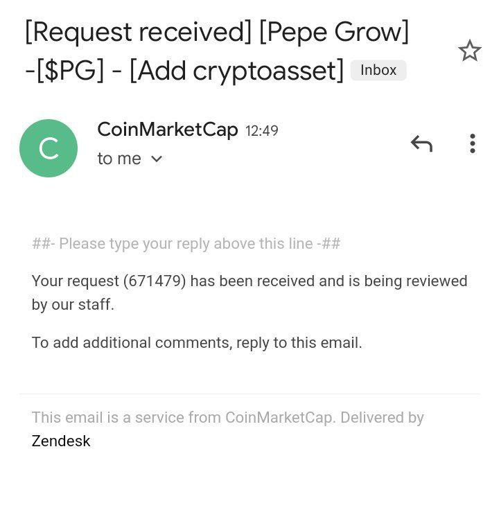 We have applied for #CMC &amp; our request I'd is 671479
<a href="/CoinMarketCap/">CoinMarketCap</a>