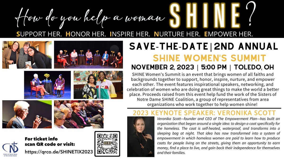 Are you ready to SHINE? Save the date for the 2nd Annual SHINE Women's Summit happening on Thurs., Nov. 2, 2023. This incredible event brings together women of all faiths and backgrounds together to support, honor, inspire, nurture, and empower one another.

Join us for