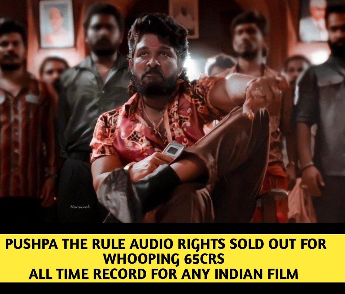 ratankmr6's tweet photo. #PushpaTheRule all Languages Audio Rights got sold out for MassivE 65CR 🔥🔥🔥

Highest In INDIAN CINEMA 

@alluarjun RULE Starts 👑

#Pushpa2TheRule #AlluArjun @ThisIsDSP @TSeries 

@TrendsAlluArjun @PushpaMovie
@imsarathchandra

#TeamAAWarangal @AIAFA_Warangal @ratankmr6 https://t.co/fcGOxiEczk