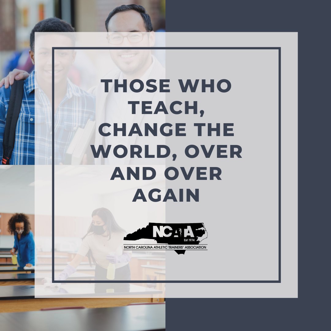 NCATA1974's tweet photo. Today is #nationalteacherappreciationday &amp; so many ATs are also teachers. We want to say that we see YOU &amp; we appreciate YOU. You work long days, giving yourself to students not only on the field, but in the classroom. You are superheroes! We hope your students spoil you today! https://t.co/o89AplEEsy