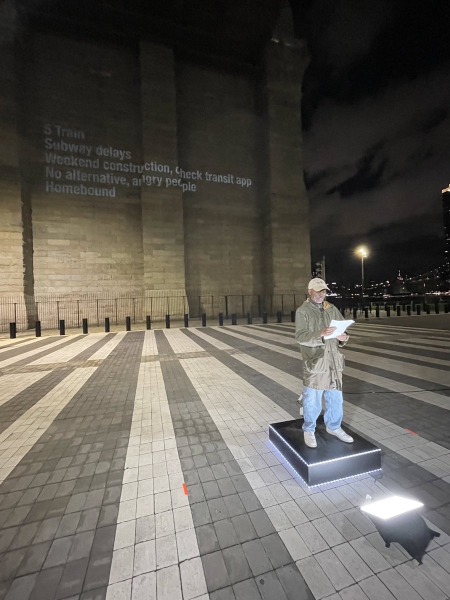 ABOUT LAST NIGHT. I’ve got more than 300 photos and video clips to go through before posting. Here’s just one to give a sense of this absolutely amazing May Day night with Worker Writers School poets &amp; poems on the Brooklyn Bridge. Kudos to all who made it happen!! <a href="/DiaArtFndn/">Dia Art Foundation</a>