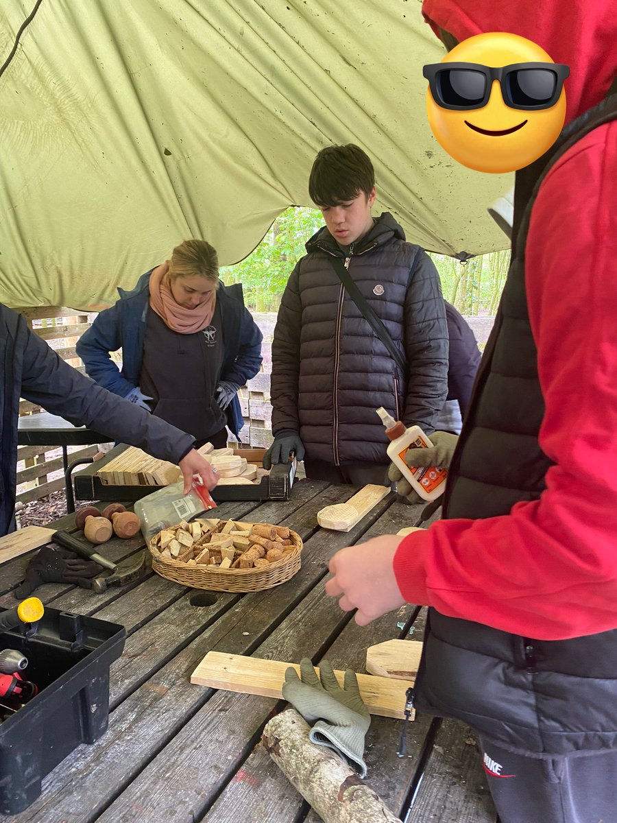 GarfinMrs's tweet photo. Practical crafts & life skills for class 7 @StJohnVianneySc today at Forest School @CAFTcharity the student cut their own wood and them made woodland craft - skills for life ! #outsideclassroom #curriculum #preparationforlife @MANC_EP @RCSalfordEd https://t.co/KL9cWZzfA3