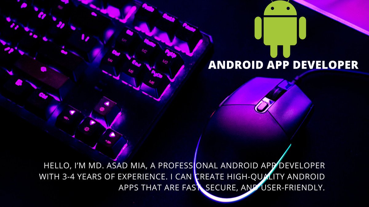MDASADM12070702's tweet image. Hello, I’m MD. ASAD MIA, a professional android app developer with 3-4 years of experience. I can create high-quality android apps that are fast, secure, and user-friendly.
#android #androiddevelopers #Java