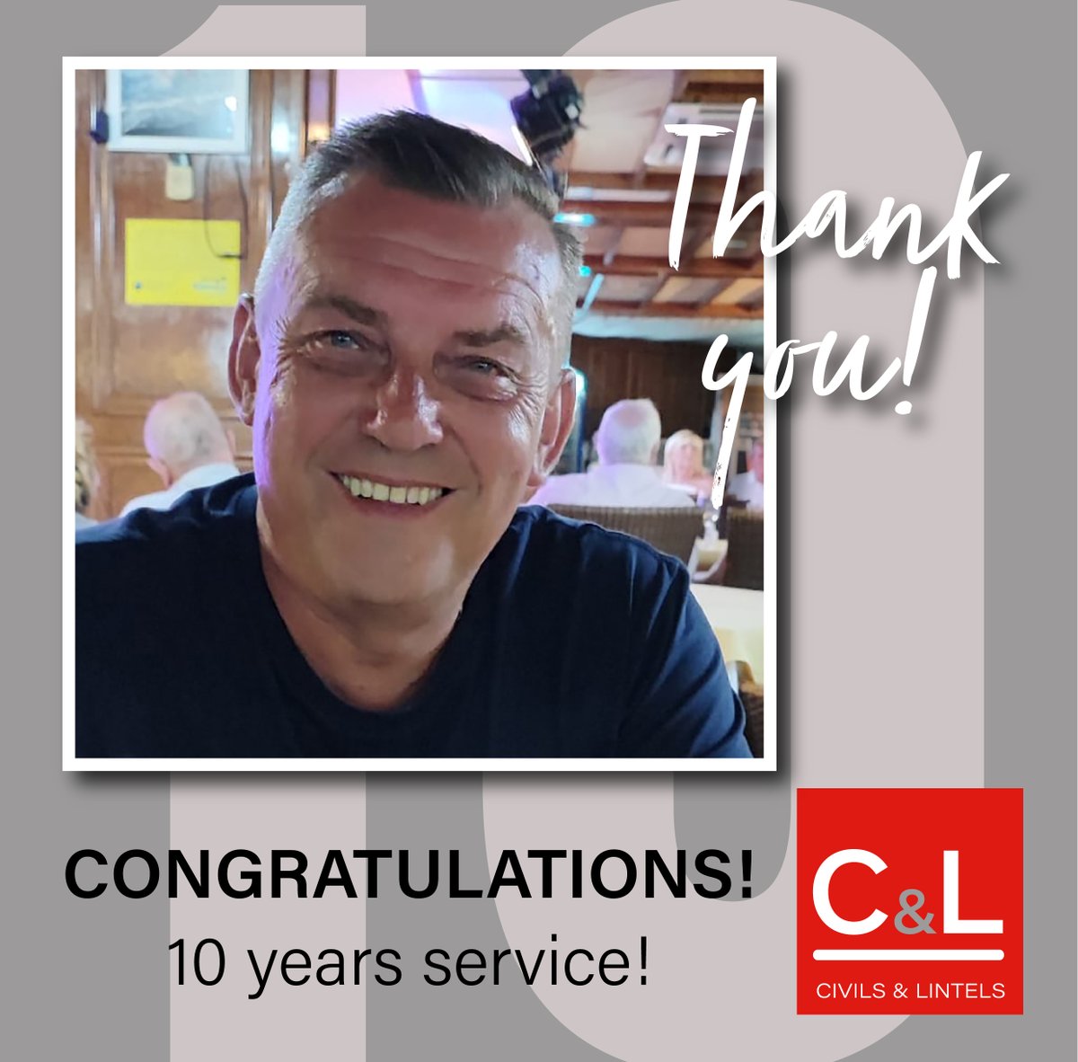 Today we are celebrating the long service of one of our dedicated Transport Supervisors, Stephen Cracknell! Stephen has been with us for 10 years today and is a much-valued colleague in our South East Lintels hub in Erith.

Congratulations Stephen! 🥳

#celebrating #recognition