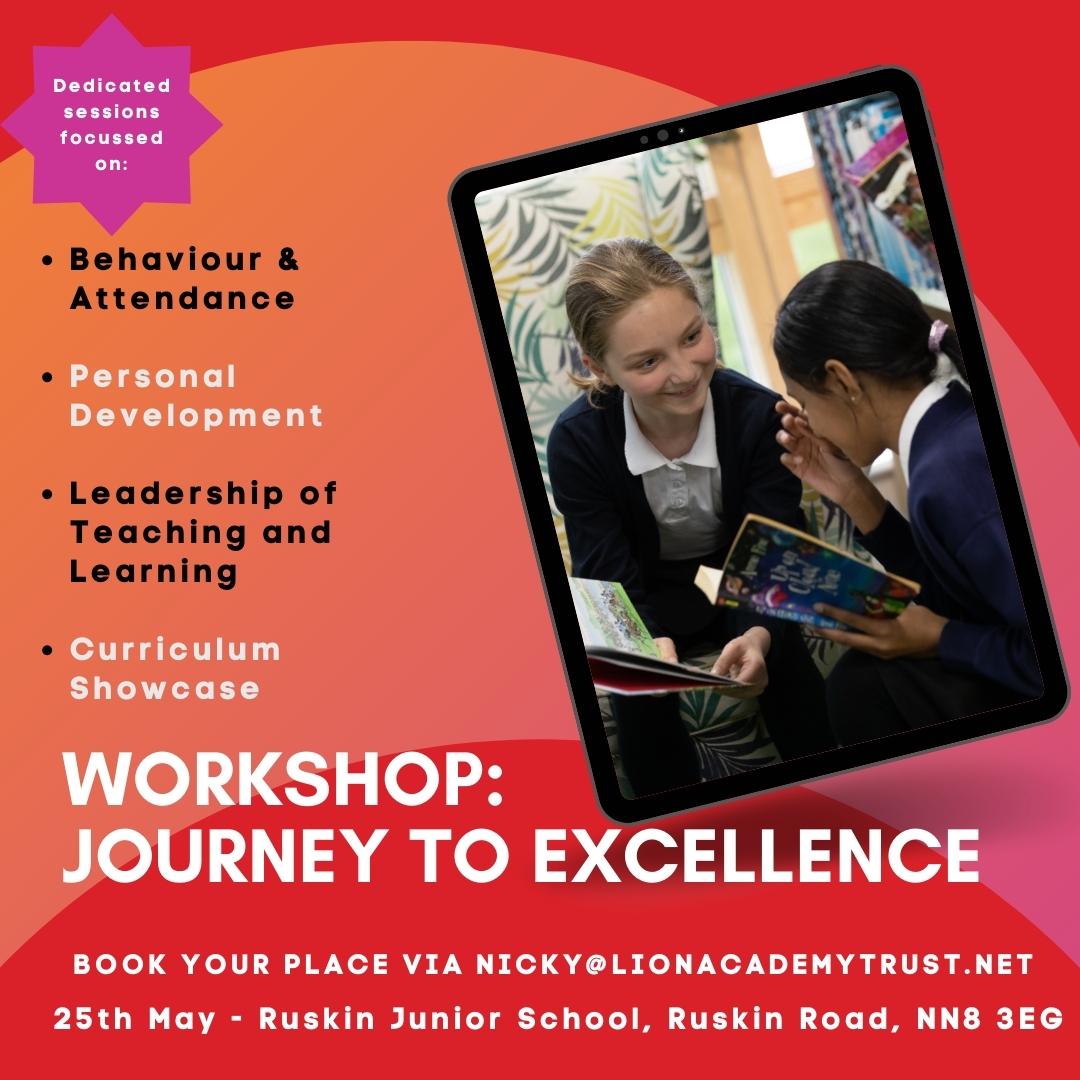 On the 25th May - come to Ruskin Junior School in Wellingborough to see how the Trust works to transform schools - with <a href="/AaronLionLearn/">Aaron Wright</a> <a href="/LionAcDeputyCEO/">Hayden Tyers</a> and Nicky Kingsnorth showcasing the journey thus far
