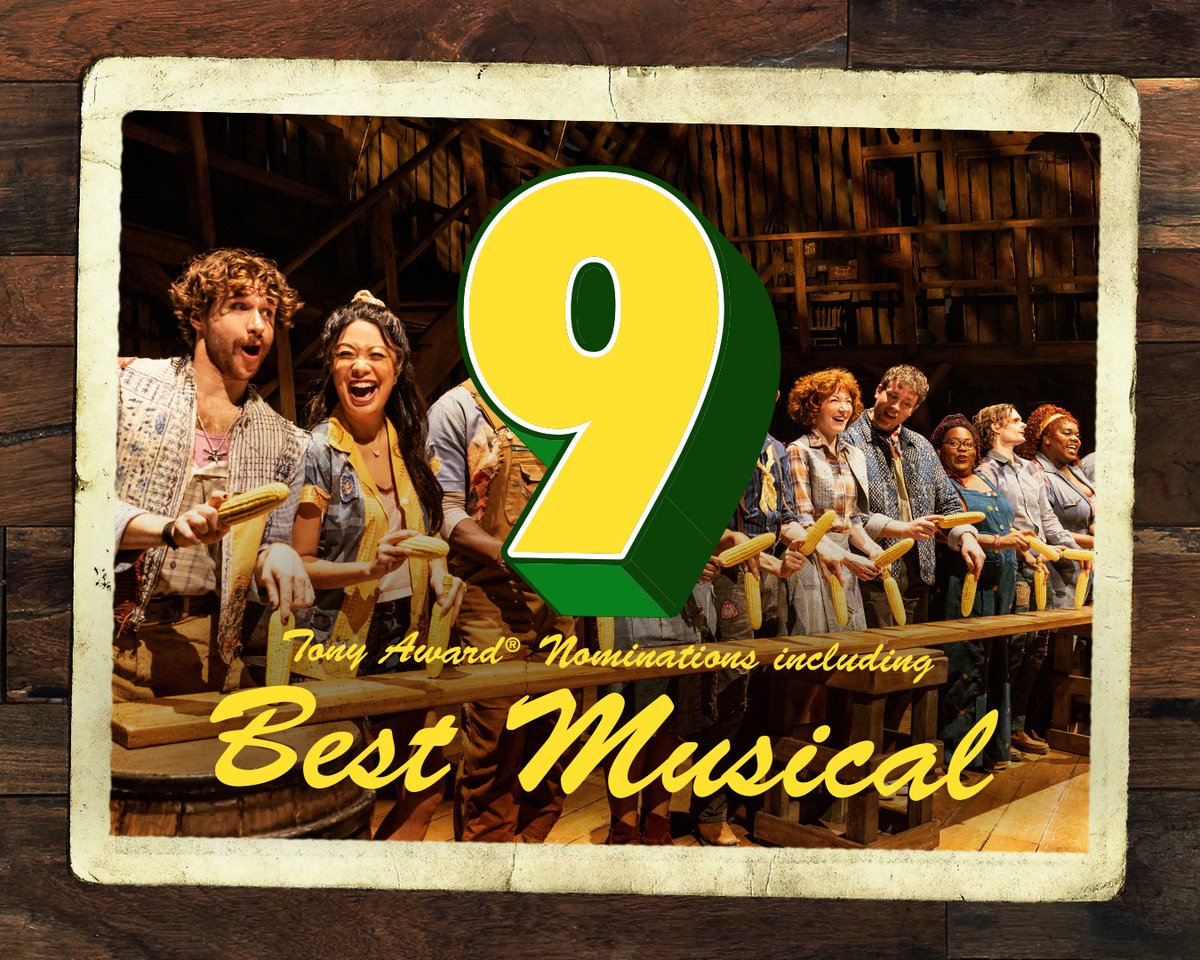 Corn you even believe it? Our little corn musical got 9 Tony Award nominations this morning, including Best Musical!!! 🌽🌽🌽