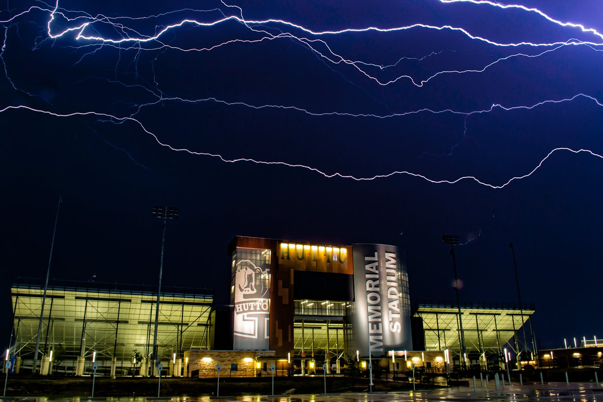 Lightning filling the sky over Hutto Memorial Stadium.  #Hutto #txwx