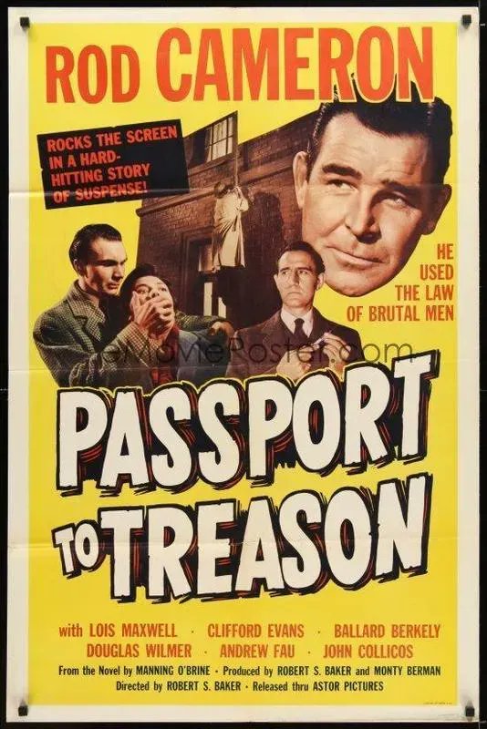 TalkingPicsTV's tweet photo. To find a killer he used the law of brutal men! PASSPORT TO TREASON (1956) 4:25pm #RodCameron #LoisMaxwell #CliffordEvans #BallardBerkely crime drama #TPTVsubtitles https://t.co/fz6iayd1Ie