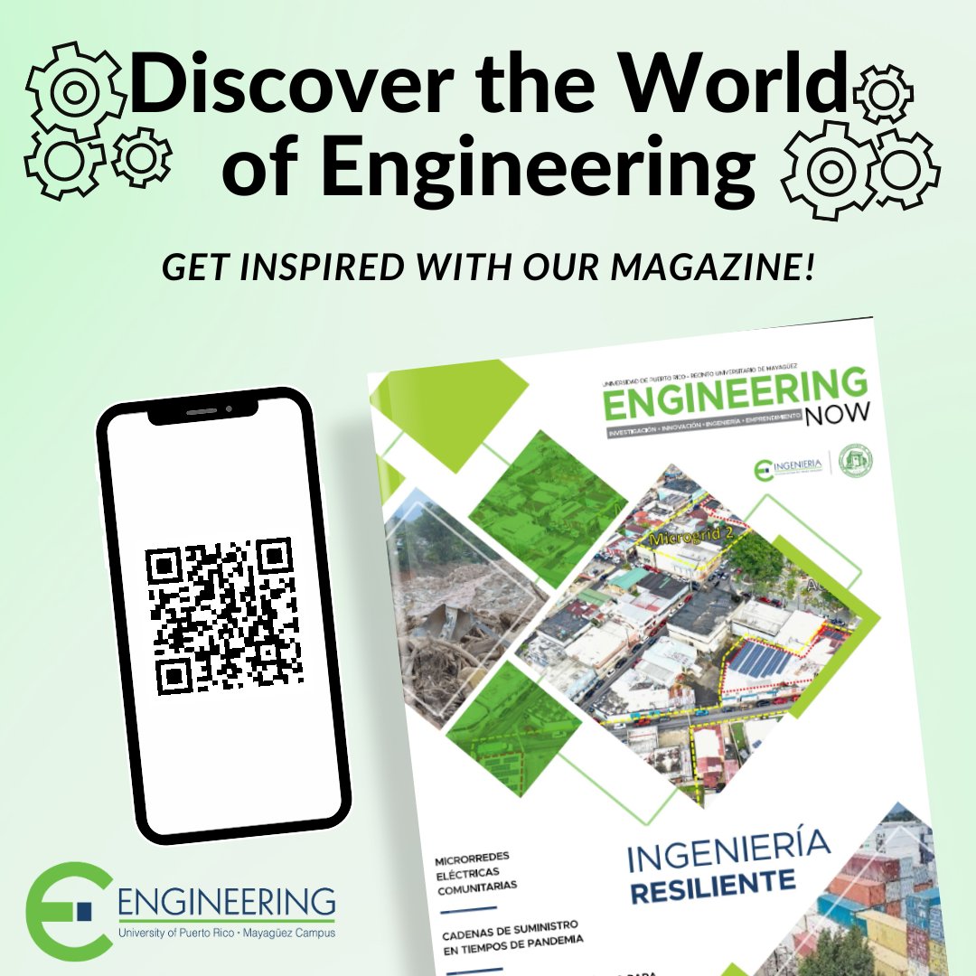 uprm's tweet image. REVISTA SOBRE INGENIERIA DEL RUM
"Descubre las mentes brillantes que impulsan la innovación en nuestra universidad: una mirada cercana a los estudiantes y facultad de ingeniería destacados en la vanguardia de la tecnología y la ciencia." 📷📷
#EngineeringNow #UPRMengineering
