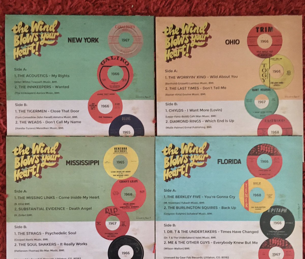 Out this week! 4x7” EP Collection “The Wind Blows Your Heart” dedicated to Garage USA bands 1965-1968. Limited to 400 copies. Visit youarethecosmos.com #garage #garagepunk #garagemood #garagepsych #rnr #vinyl #45rpm #extendedplay #sixties #recordvinyl #recordcollector