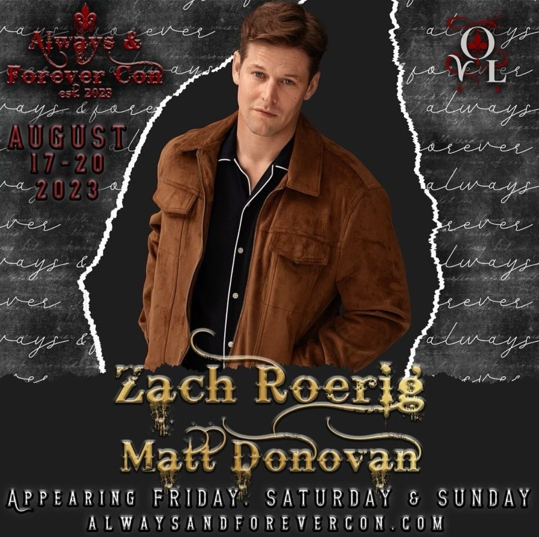 SalvatoreSchool's tweet photo. Don't miss the chance to meet @Michael_Trevino, @SummerFontana, Zach Roerig &amp; @leahmariepipes in "Always &amp; Forever"convention. 
When: August 17-20, 2023 
Where: Conyers, GA 
Visit https://t.co/VN339WTkKq and purchase your tickets &amp; extras 🎉
#TVDForever #TVDFamily #TheOriginals https://t.co/lLGvZWpI1i