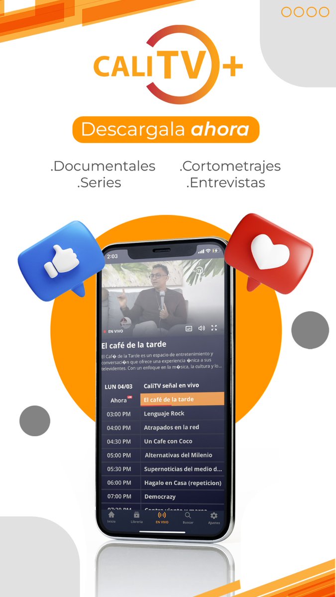 CanalCaliTV's tweet photo. ¿Y vos ya tenes la aplicación de los caleños ve? Contenido con el sello 100% caleño. ¡CaliTV+ hecha pa' vos! 
📲 Descargala aquí: https://t.co/JVjCoDJ1fW 📱 https://t.co/j3whf1U0Q5