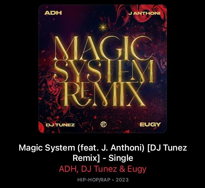 TUNEZ JR⚡ (@djaystorm_) on Twitter photo NEW .<a href="/DJ_TUNEZ/">DJ TUNEZ</a> “MAGIC SYSTEM”REMIX (<a href="/ADHONLINE/">ADH</a> X <a href="/JANTHONIMUSIC/">J Anthoni Music</a> X EUGY) Out Now via <a href="/AppleMusic/">Apple Music</a> 💥
#TheBTGroup NEW .<a href="/DJ_TUNEZ/">DJ TUNEZ</a> “MAGIC SYSTEM”REMIX (<a href="/ADHONLINE/">ADH</a> X <a href="/JANTHONIMUSIC/">J Anthoni Music</a> X EUGY) Out Now via <a href="/AppleMusic/">Apple Music</a> 💥
#TheBTGroup
