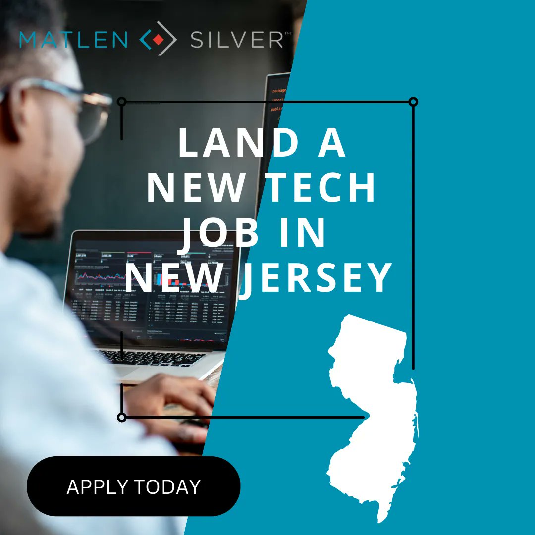 100+ tech job opportunities are available in New Jersey! 
Search here and apply for roles in ➡️  buff.ly/3VvUarx 

#azure #net #hadoop and more. #Itjobs #Itstaffing #Njjobs