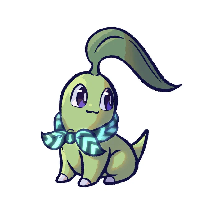 Doodled this Chikorita OC for  awhile back out of boredom