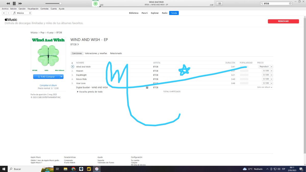 BTOBPERUOff's tweet photo. 🍀🍀🍀COMPRA I TUNES 🍀🍀🍀
Empezamos con las compras itunes ya sea Single y album, sigamos trabajando duro por BTOB

#비투비 #BTOB
#WIND_AND_WISH #나의_바람_WIND_AND_WISH_스트리밍 https://t.co/STKktZ1UeZ
