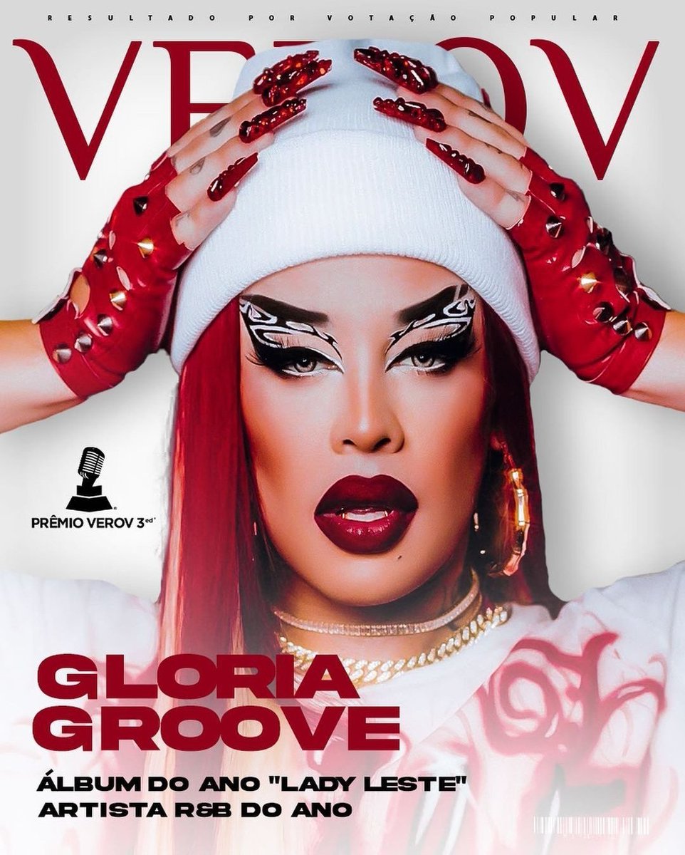 Gloria Groove venceu em "Álbum do Ano", por "Lady Leste" e "Artista R&amp;B do Ano", no "Prêmio Verov". 

📸 | Prêmio Verov via IG feed.