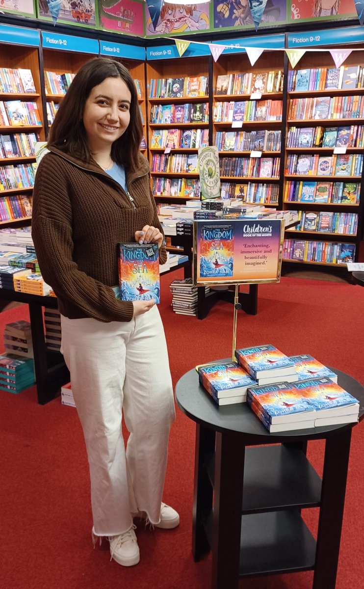 Look who just popped in - it's Zohra Nahbi, here to sign copies of our wonderful Children's Book of the Month The Kingdom Over the Sea!