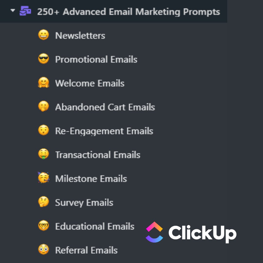 shushant_l's tweet photo. Email marketing gets you crazy conversions.

I've prepared a resource that has 250+ advanced email marketing prompts.

It is FREE for 24 hours.

To get it,
1. Like
2. Retweet
3. Comment '❤️'

I'll send it to you.

You must be following me or I can't send. https://t.co/yezgJpgAZi