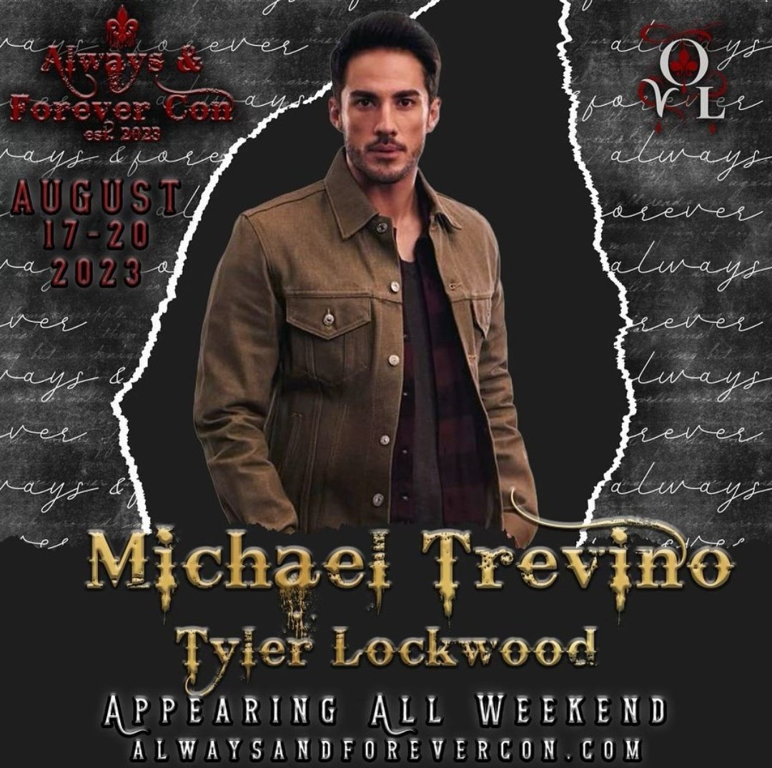 SalvatoreSchool's tweet photo. Don't miss the chance to meet @Michael_Trevino, @SummerFontana, Zach Roerig &amp; @leahmariepipes in "Always &amp; Forever"convention. 
When: August 17-20, 2023 
Where: Conyers, GA 
Visit https://t.co/VN339WTkKq and purchase your tickets &amp; extras 🎉
#TVDForever #TVDFamily #TheOriginals https://t.co/lLGvZWpI1i