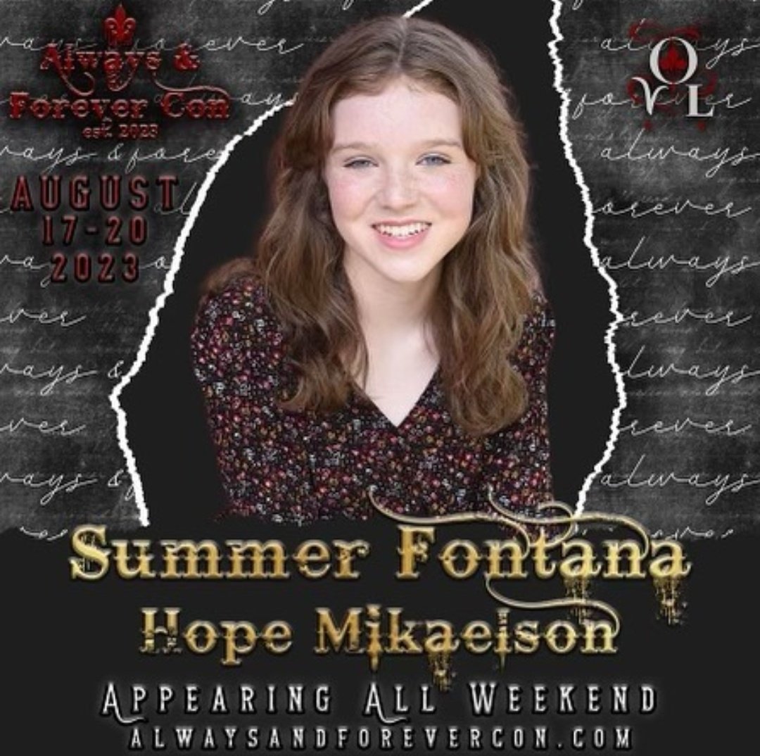 SalvatoreSchool's tweet photo. Don't miss the chance to meet @Michael_Trevino, @SummerFontana, Zach Roerig &amp; @leahmariepipes in "Always &amp; Forever"convention. 
When: August 17-20, 2023 
Where: Conyers, GA 
Visit https://t.co/VN339WTkKq and purchase your tickets &amp; extras 🎉
#TVDForever #TVDFamily #TheOriginals https://t.co/lLGvZWpI1i