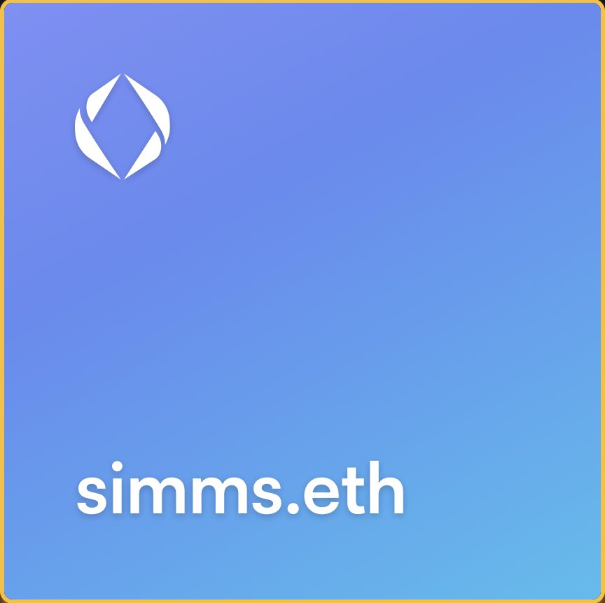 nextlevel's tweet image. One of my favorite #ENS for subname potential #Simms