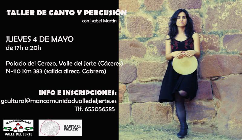 🥁 El próximo jueves 4 de mayo, de 17:00h a 20:00h, volvemos a encontrarnos en el Palacio del Cerezo con Isabel Martín para disfrutar una nueva sesión del curso de canto y percusión ibérica.

📝 Inscripciones: acortar.link/8Cgr9D