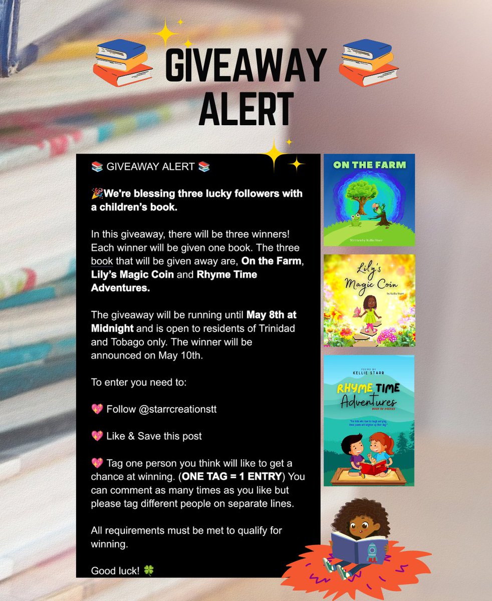 kelliestarrtt's tweet photo. #storytime #keepreading #familytime #trinidadandtobago #childrensbook #booksforkids #bedtimestory #TrinidadandTobagoBooks #TTReads #IslandReads #TriniLit #ReadLocalTT #bookstagramTT #TriniReadetsUnite #IndieBookstoreTT #TrinidadianAuthors #BookishTrinidadandTobago https://t.co/LFaXmFWKfI