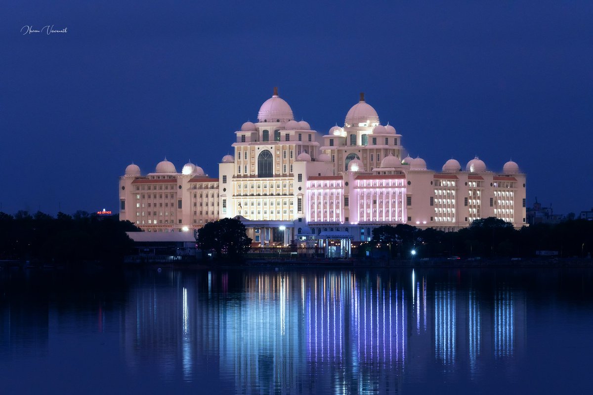 HiHyderabad's tweet photo. Dr BR Ambedkar Telangana State Secretariat During Blue Hour! 😍👌

📸: @smileysnaps #Hyderabad https://t.co/Wn3uwCzt06