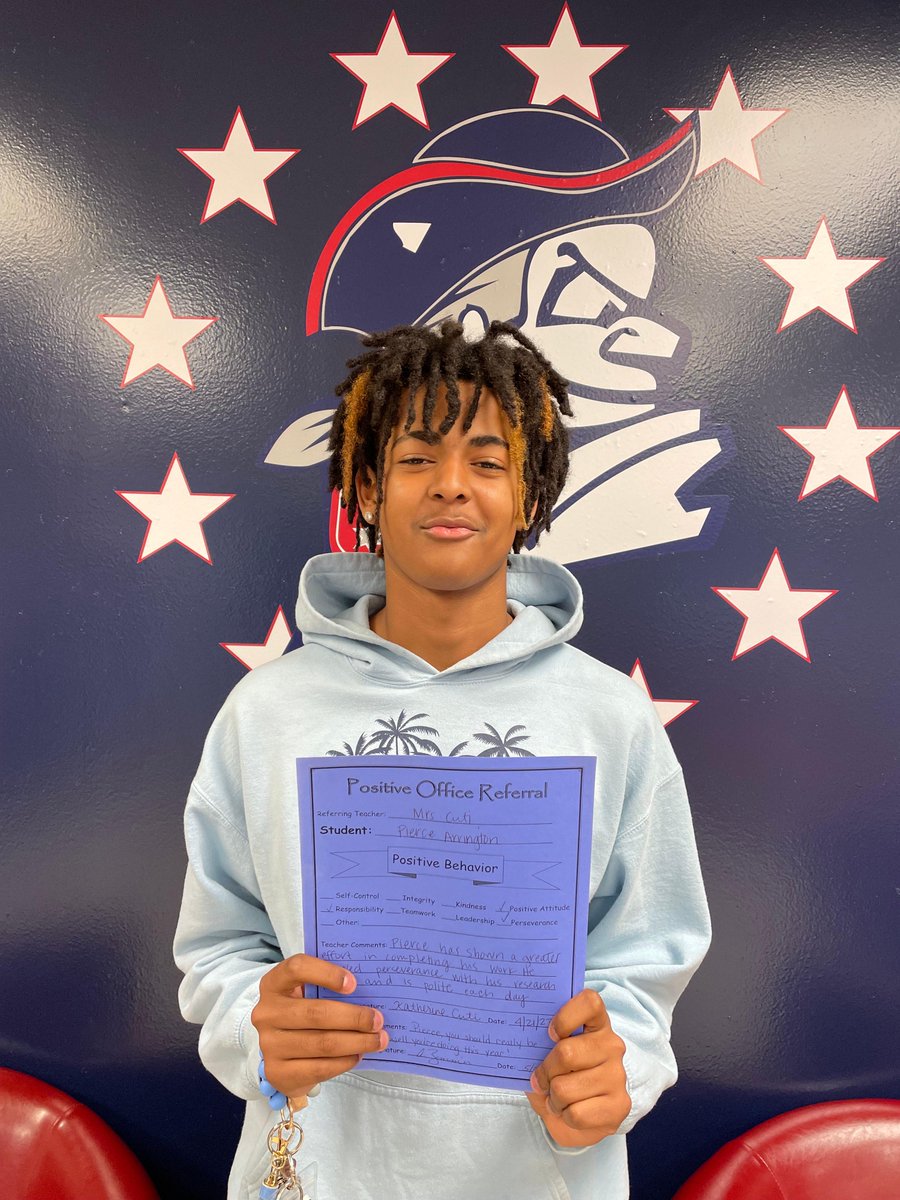 We are proud of our students recognized for Positive Office Referrals! Way to go!