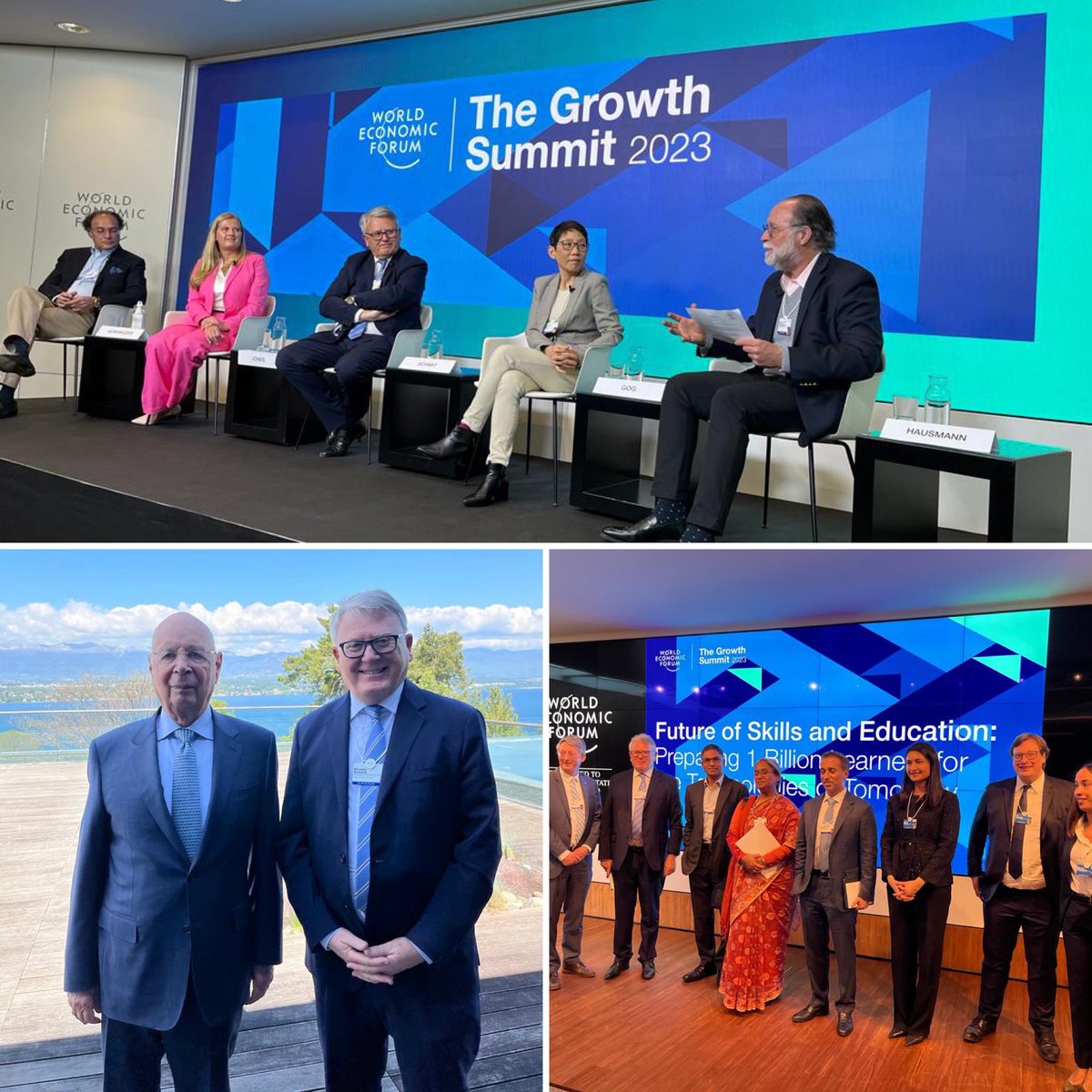 At the #GrowthSummit23 today, and the word on everyone’s lips: *skills*! 

The @wef meeting confirms that investing in people’s skills makes as much business sense as it does social sense. 

Pleasure to exchange ideas with @ProfKlausSchwab 

#EuropeanYearOfSkills