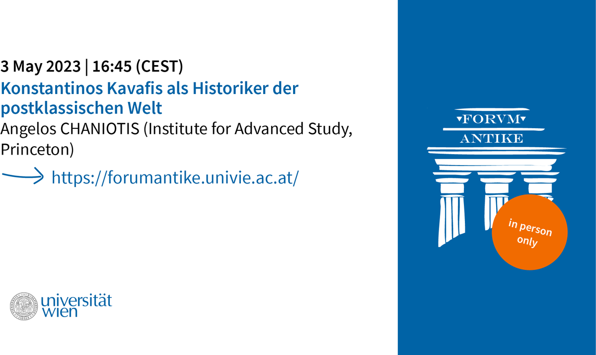 agape_univie's tweet photo. 🎉Be a part of the next #ForumAntike session tomorrow - live @univienna. https://t.co/E3m7NstW5C