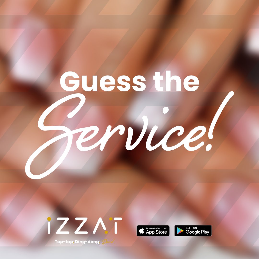 WorldIzzat's tweet photo. Calling all the ladies! 

Guess the Izzat service that’ll have your hands looking fresh and groomed in no time, wherever you are whenever you need it. 

Post your guess in the sticker.

#IZZATWorld #LaunchingSoon #Effortless https://t.co/FMAl84XcDo