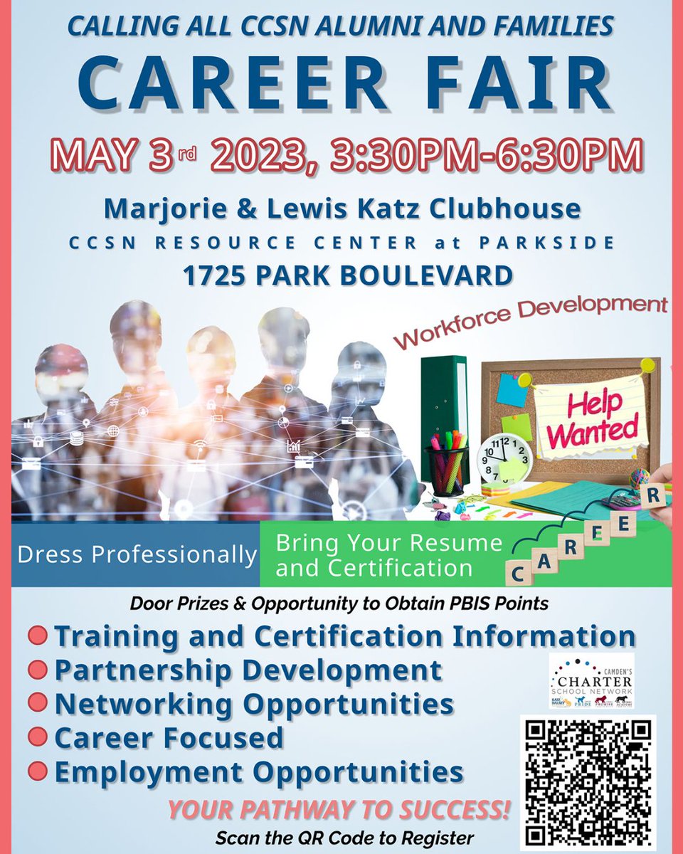 Camdencsn's tweet photo. Our Career Fair is TOMRORROW! Over 20 employers will be in attendance, we look forward to gathering our community for this great event! See the flyer for more details and follow the link to sign up, all are welcome! https://t.co/bE1bMSW6pl #WeAreCharter #CareerFair https://t.co/yj419dftj0