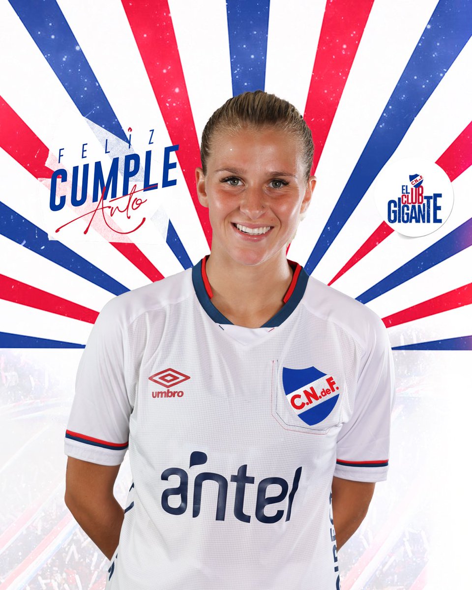 CNdeFfemenino's tweet photo. Hoy cumple años nuestra zaguera Antonella Ferradans 🎂🎁

Jugadora formada en Nacional y de selección 💪🏼

!Feliz cumple Anto! 👊🏼

#ElClubGigante 🔵⚪🔴 https://t.co/vP1KD6rJPF