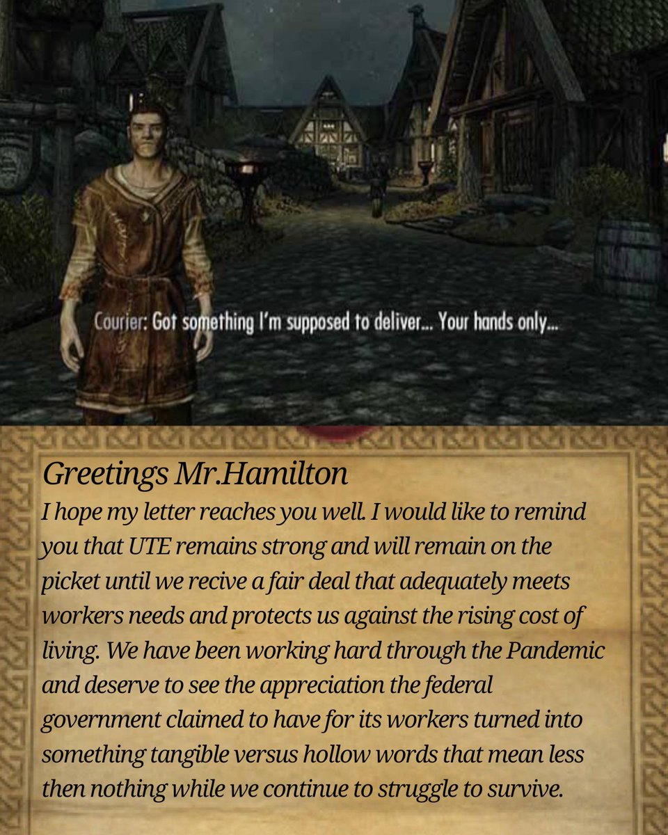 ProvidenceDerg's tweet photo. Skyrim meme cause why not
#ute #psacstrike 
Hey Bob Hamilton a letter for ya https://t.co/mr8lgin5u4