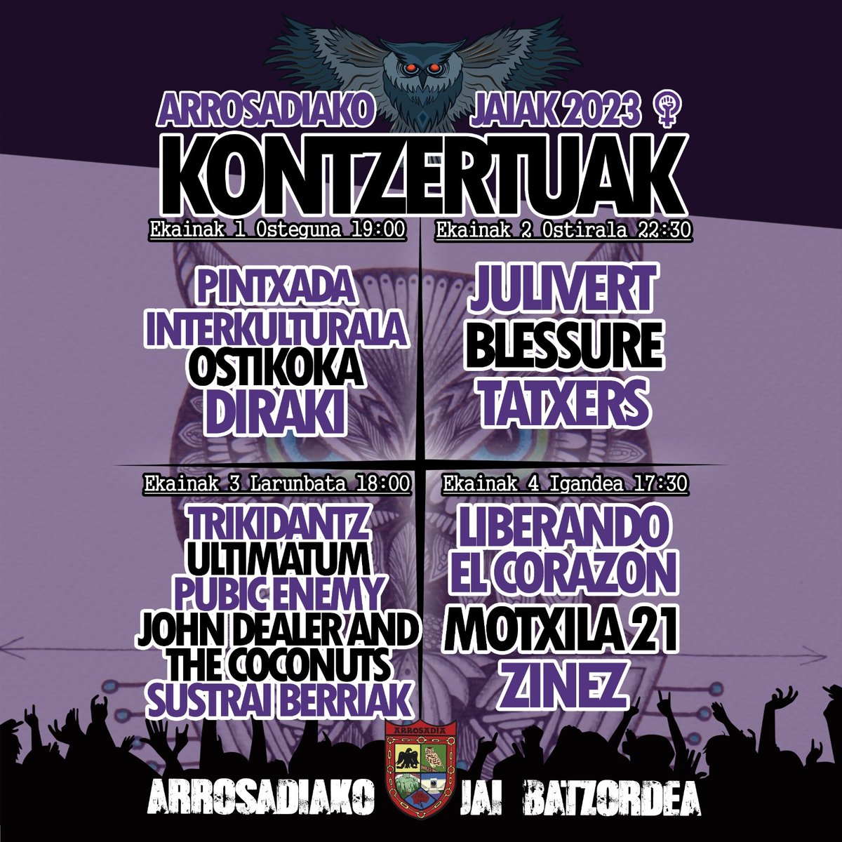 🔥2023 FIESTAS #ARROSADIA-KO JAIAk 
🎸Kontzertuak/Conciertos