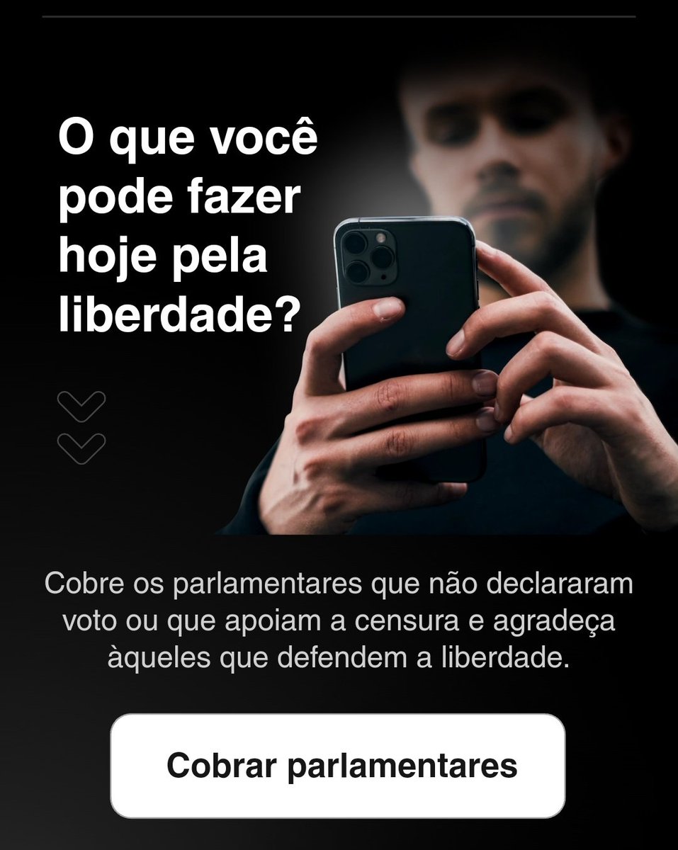 É HOJE!

Ainda temos 52 parlamentares que nãp se posicionaram, precisamos de mais 16 pra batermos 257 e enterrarmos de vez a PL da Censura!

Entrem no site, vejam os nomes e cobrem a eles, não leva 5 minutos!

👉🏻 pldacensura.com 👈🏻

RT pra espalhar!
#PL2630Nao 🤐🚫