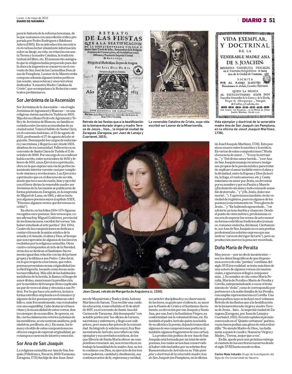 cmatain's tweet photo. Ayer se publicaba en #DiariodeNavarra esta pequeña contribución mía dedicada a «Las #mujeres en la #HistoriaLiterariadeNavarra (1). De la #EdadMedia al #SiglodeOro». #Literatura #Escritoras #EscritorasEspañolas #EscritorasNavarras #HistoriaLiterariadeNavarra #HILINA #UNAV https://t.co/kx0N7JVUay