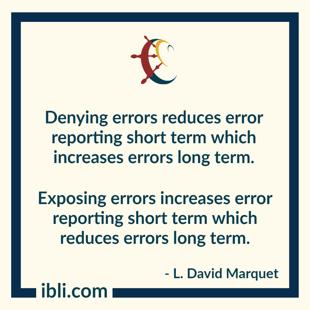 Denying errors reduces error reporting short term which increases errors long term. Exposing errors increases error reporting short term which reduces errors long term. #dontavoiderrors #psychologicalsafety #intentbasedleadership