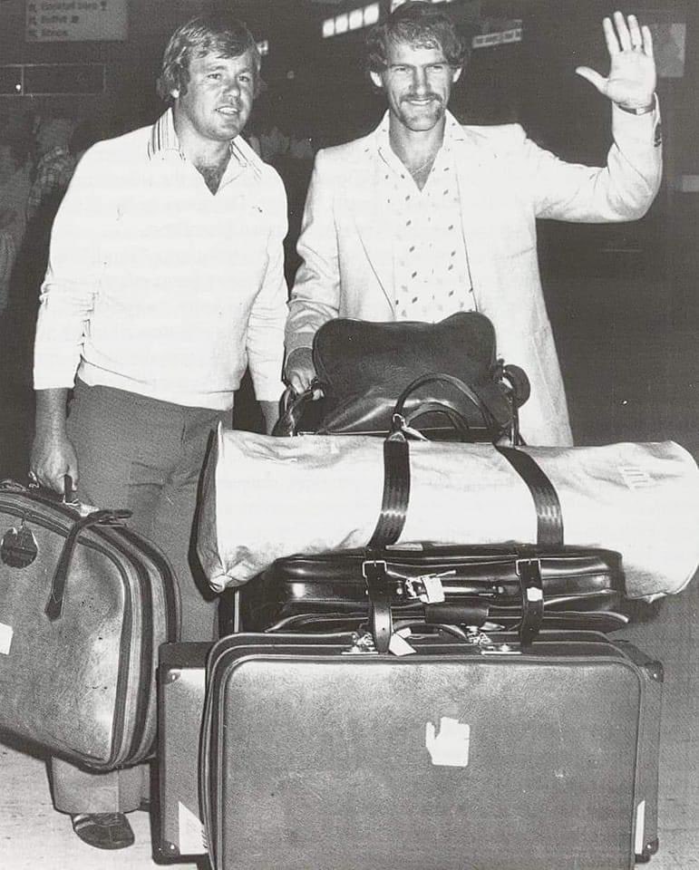 DONCRICKET's tweet photo. TWO world famous cricketers in #MikeProctor and #CliveRice on their way to join the second season of World Series Cricket in #Australia in 1978/79… https://t.co/V4iiNY0Lf7