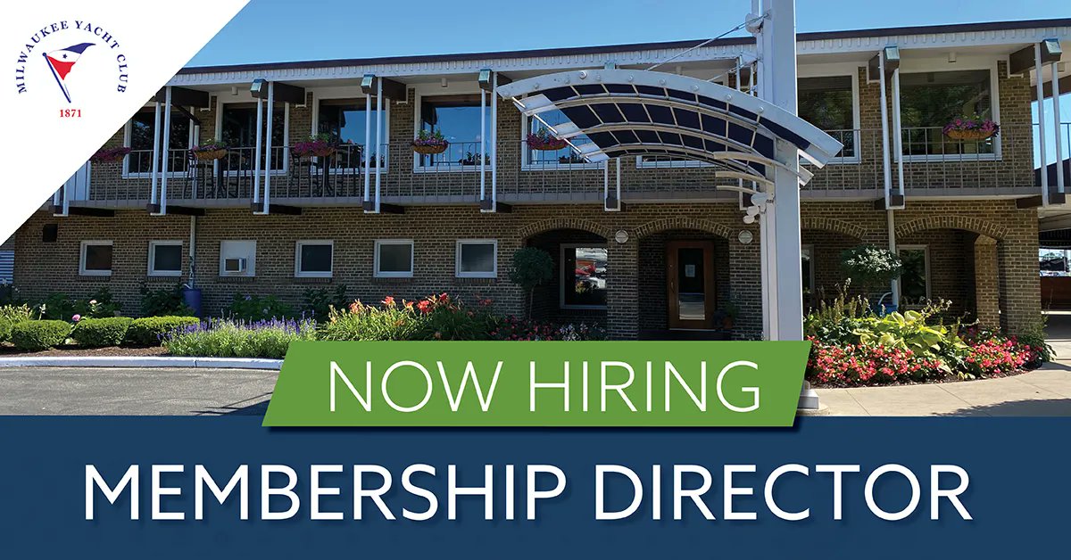 StratClubSol's tweet photo. Now #hiring! Milwaukee Yacht Club in Milwaukee, #Wisconsin is seeking an engaged and creative Membership Director to grow membership through outreach, community involvement, and engaging programming. Learn more and apply at https://t.co/a1zFPEhekT https://t.co/w07pn4JpQz