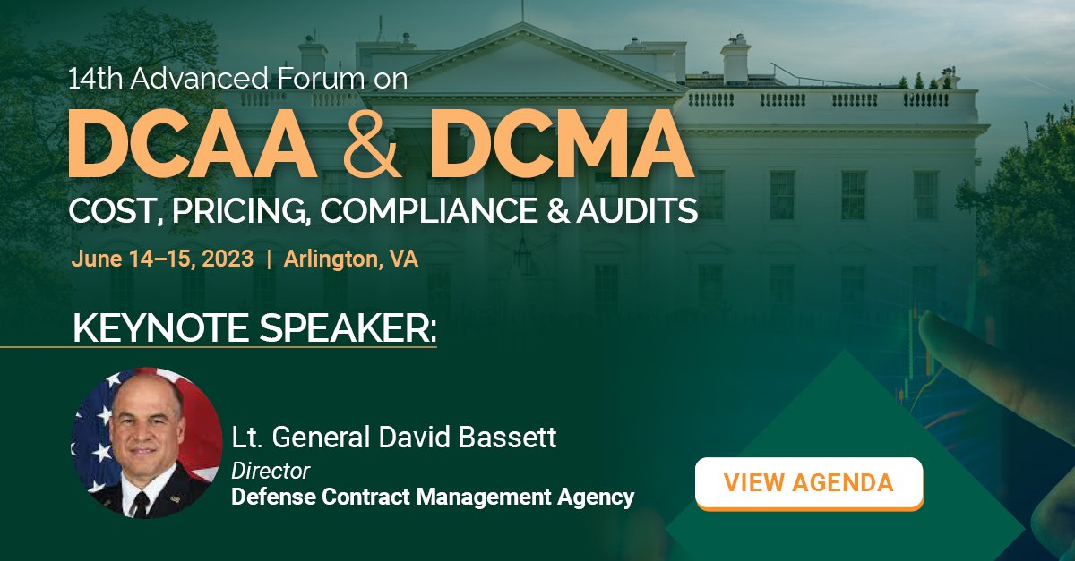 DCMA’s Director Lt. General Dave Bassett will deliver a keynote address at ACI’s Forum on DCAA & DCMA Cost, Pricing, Compliance & Audits! #ACIDCAA View the agenda and speakers: bit.ly/3AaRXYA #GovernmentContracting #DefenseContracting