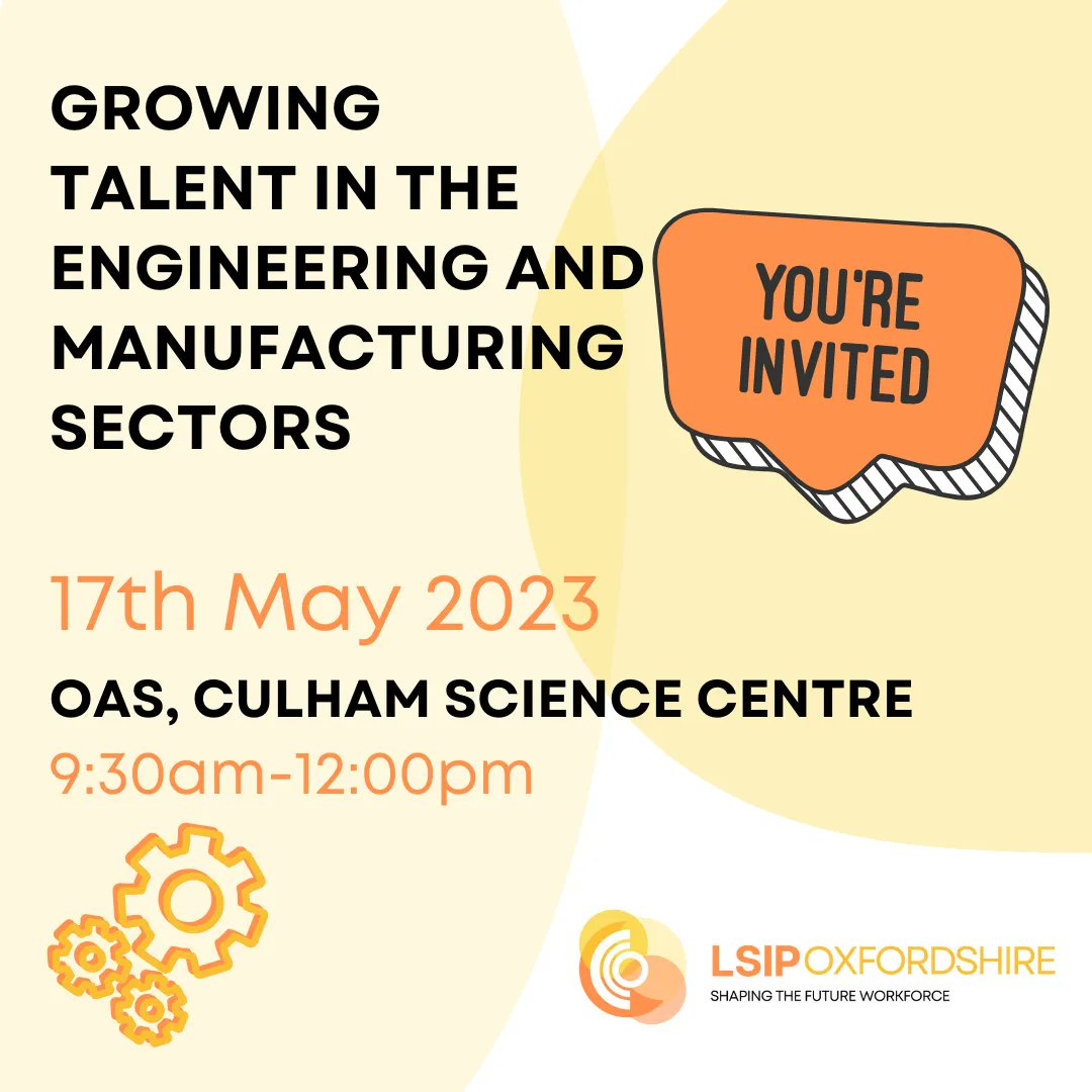 OxLsip's tweet photo. Join us on Wednesday 17th May at @OAS_UKAEA to have a discussion on skills in the Engineering and Advanced Manufacturing sectors with a snazzy tour to boot! 

Book your free place now; https://t.co/ViLOMqnu1w 

#shapingthefutureworkforce #oxfordshirelsip #oxfordshire https://t.co/fiMeolfffX