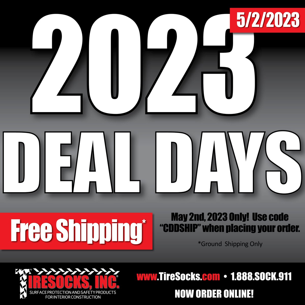 Tiresocks's tweet photo. It's our favorite day of the month! TireSocks Deal Day! Use code "CDDSHIP" to qualify for for free ground shipping on any orders placed today!

#TireSocks #DealDays #FreeGroundShipping https://t.co/9YVHRUlzuP
