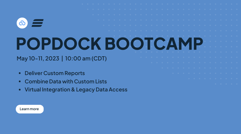 Ready to become a #Popdock pro? Don't forget to register for our Popdock bootcamp where you'll learn how to create custom lists, combine data, and embed Popdock lists and graphs into your team's favorite apps! But hurry, registration closes tomorrow!

okt.to/mORcWs