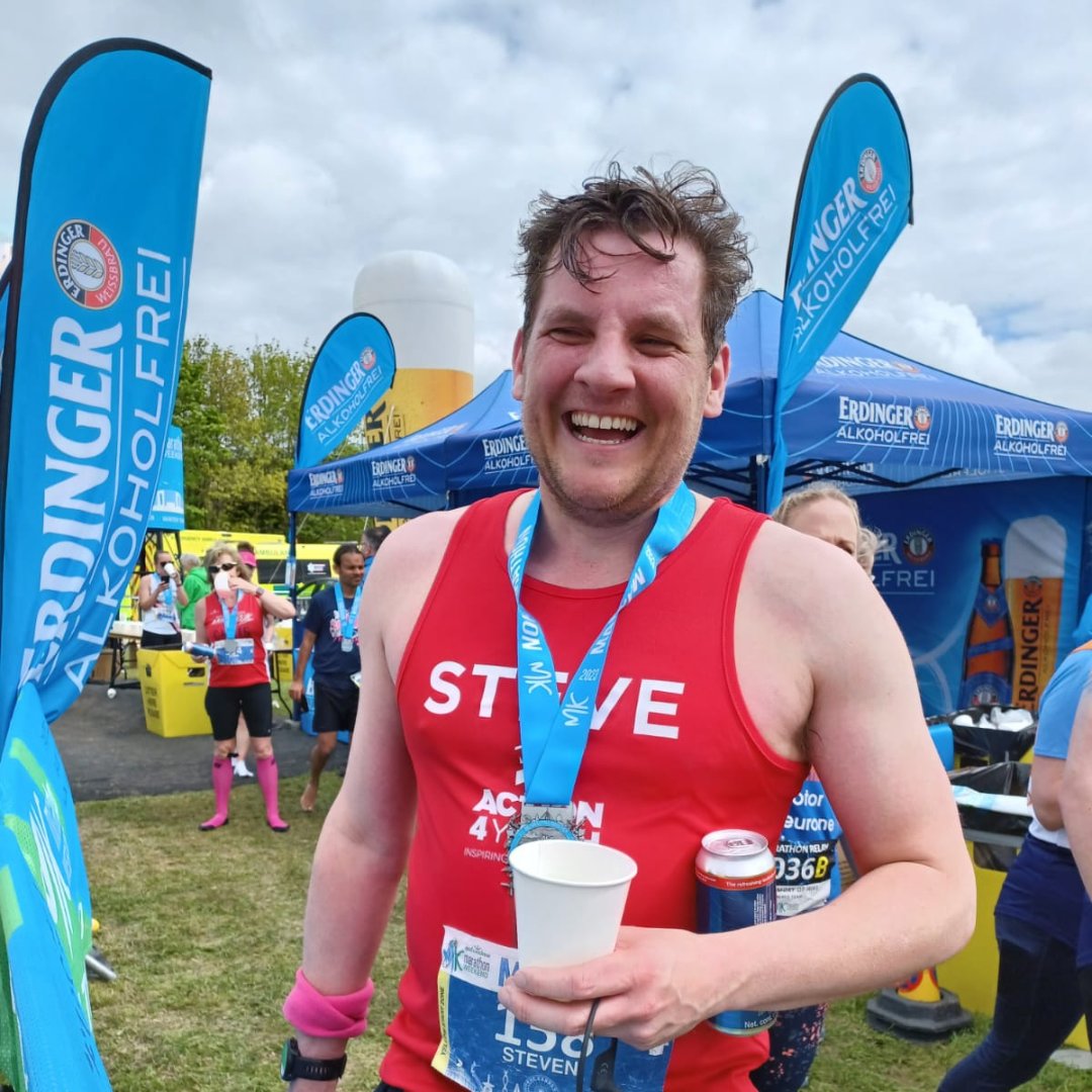 Action4Youth's tweet photo. As the old adage goes: always follows a marathon with a pizza. As Kaiden knows ๐
SO PROUD of our @mk_marathon runners. Thanks to everyone who ran & raised funds for #A4Y - including teams from @NHBC & @AlexanderCoEA ๐งก
#A4Yrunners https://t.co/nABpHXyuFC