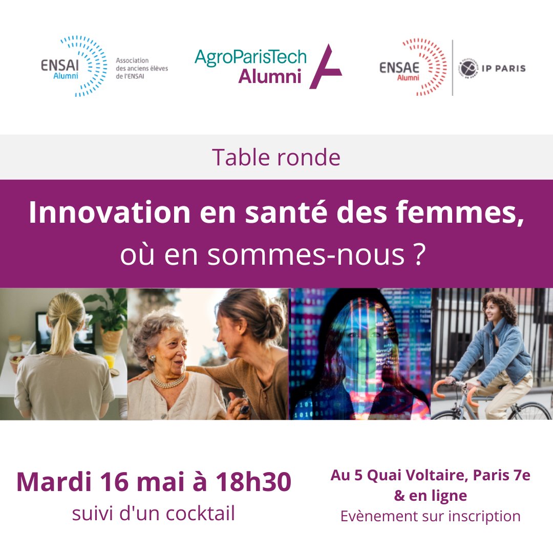 [EVENT] - Inscrivez vous dès maintenant pour la soirée débat inter-alumni FEMTECH : "Innovation en santé des femmes, où en sommes-nous ?"

📍 Mardi 16 mai 2023 à 18h30 au Quai Voltaire, Paris 7e
💻 &amp; En ligne

👉 Infos et inscription obligatoire : aptalumni.org/agenda/soiree-…