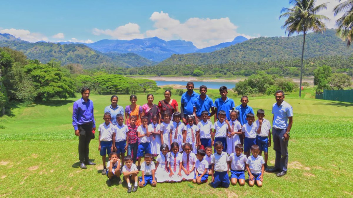 Troon's tweet photo. Victoria Golf Resort in Sri Lanka recently welcomed 25 children from a local school in Digana as part of their “First Club Initiative” for an intro to golf and to experience the social side of the golf club. A cool program that helps #GrowTheGame. #PlayerDevelopmentMonth https://t.co/MIoRcYccyB