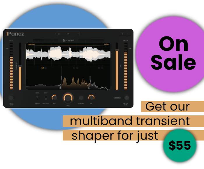 SpectralPlugins's tweet photo. 💥🥊 Our Pancz sale is now on 💥🥊

Get our characterful multiband transient shaper Pancz for $55 (regular price $75) – that's over 25% off!

Try it with our unlimited 7-day free trial. Head to the link in our bio to download now!

#pluginvst #plugindeals #musicproduction https://t.co/0iUCOYk9xP